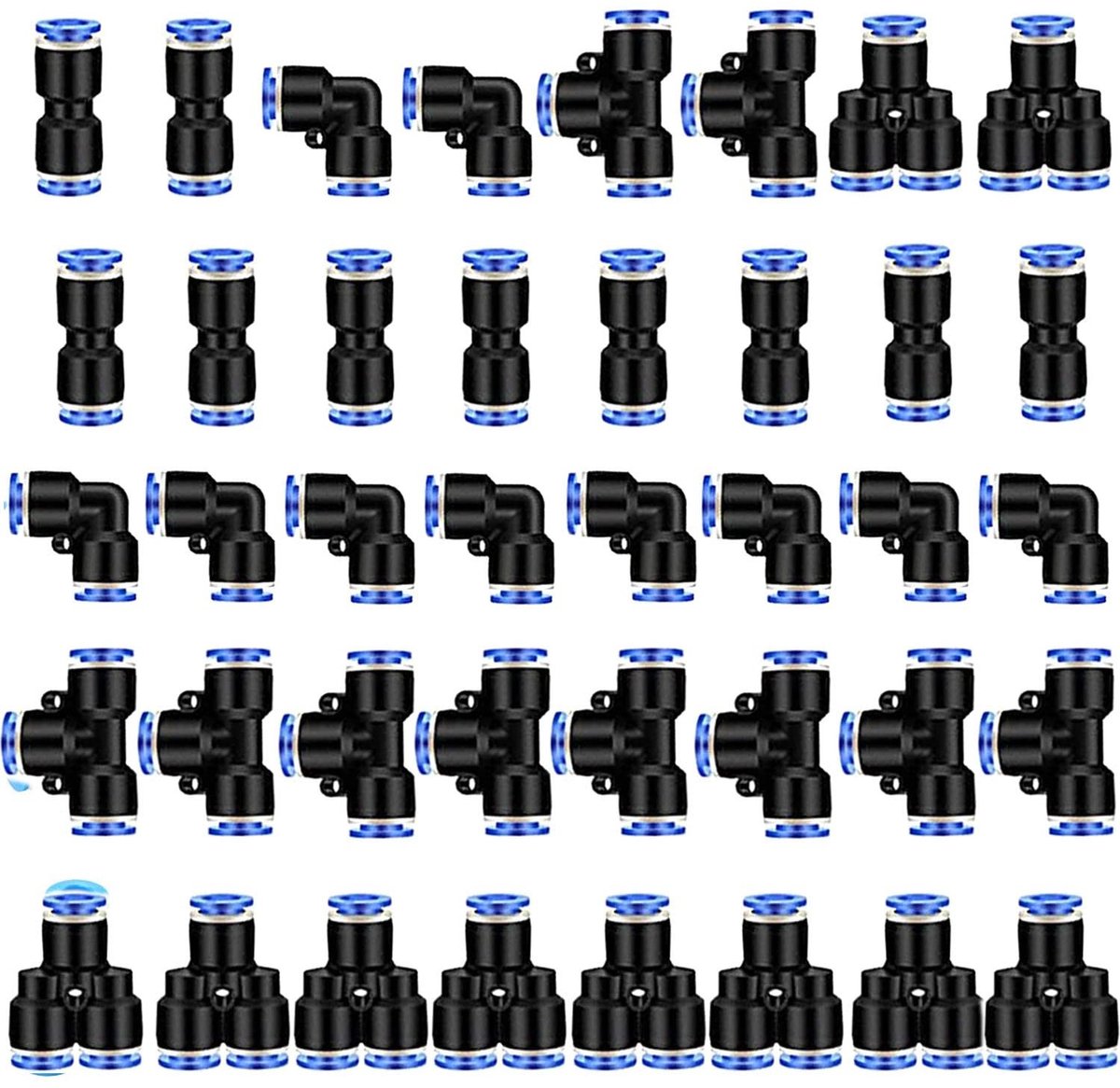 Dailygoods - Dailygoody - 40-delige Pneumatische Aansluitingen Set - 1/4 inch Snelaansluitingen