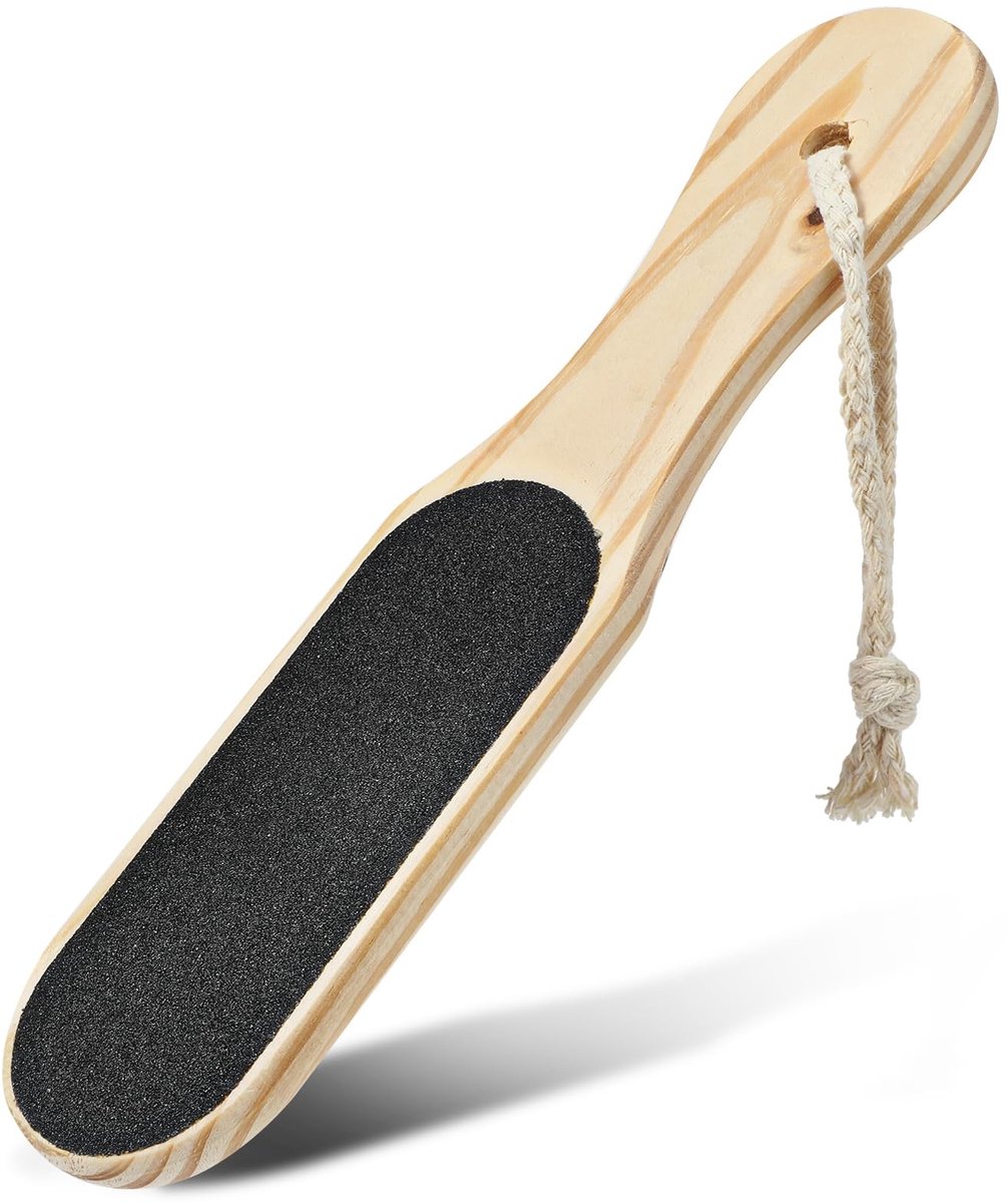 Dailygoods - Dailygoody - Dubbelzijdige voetschrobber - Voetvijl voor pedicure - Natuurlijk hout - Verzorging voor droge huid - Effectieve voetverzorging - Geschik