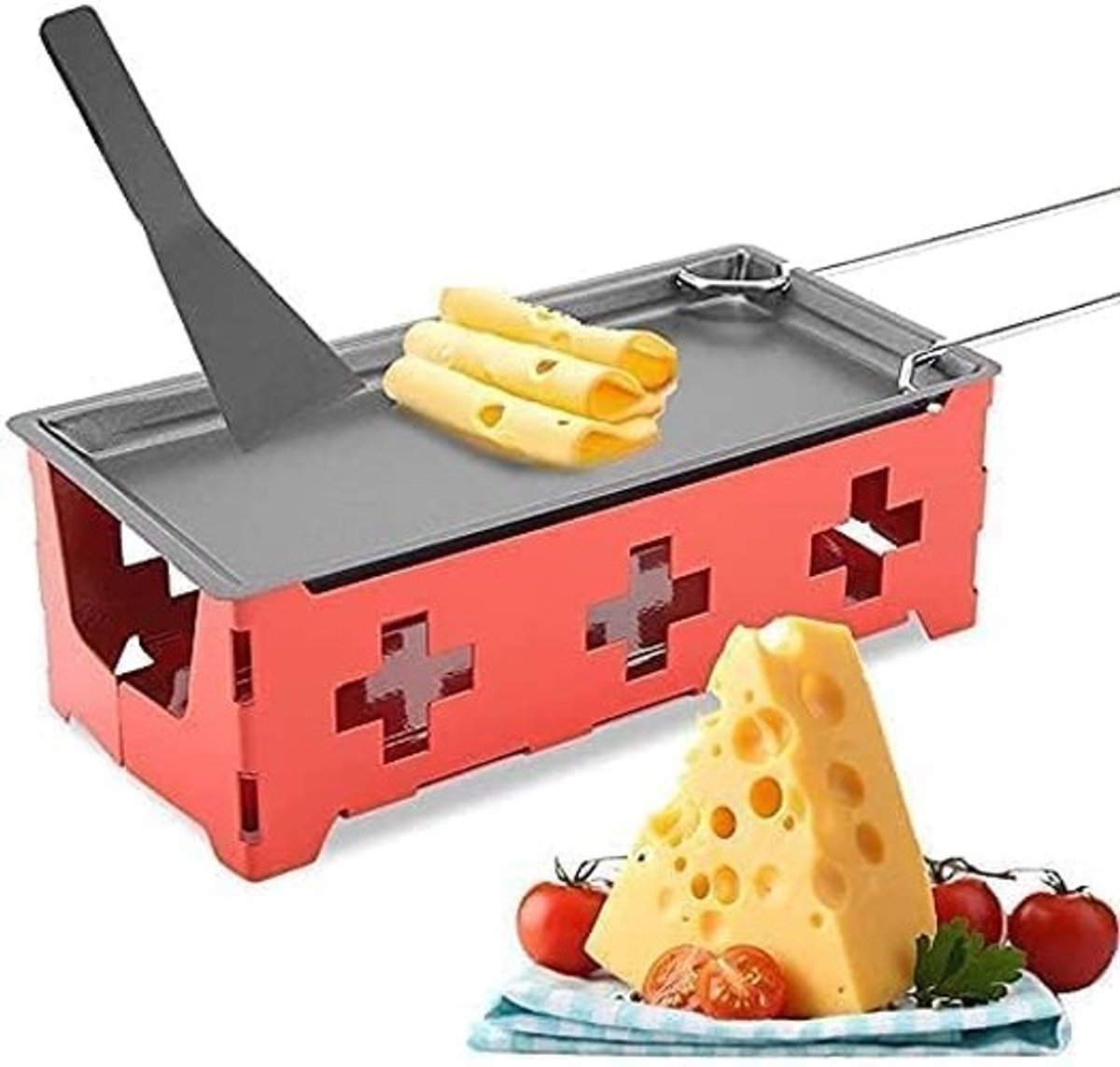 Dailygoods - Dailygoody - Raclettegrill - Raclette-set met schraper - Wit - Kaas smelterij - Perfect voor gezellige avonden - Geschikt voor elke gelegenheid