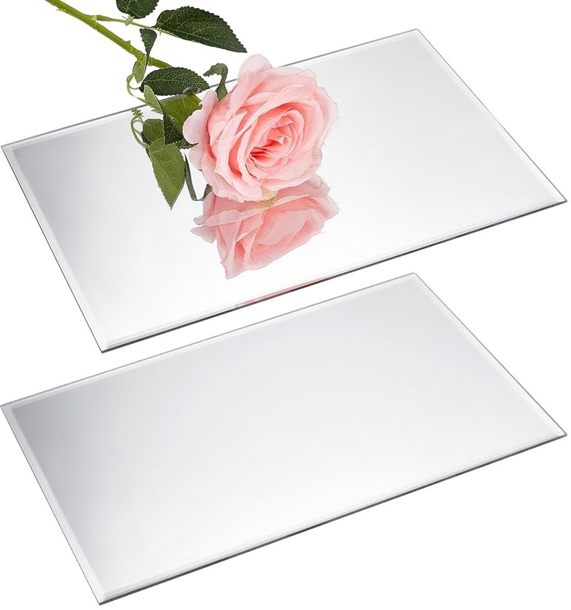 Dailygoods - Dailygoody - Rechthoekige Spiegel - Modern Design - Afgeschuind Glas - 30 x 20 cm - Wandmontage - Set van 2 Spiegels - Badkamer Decoratie