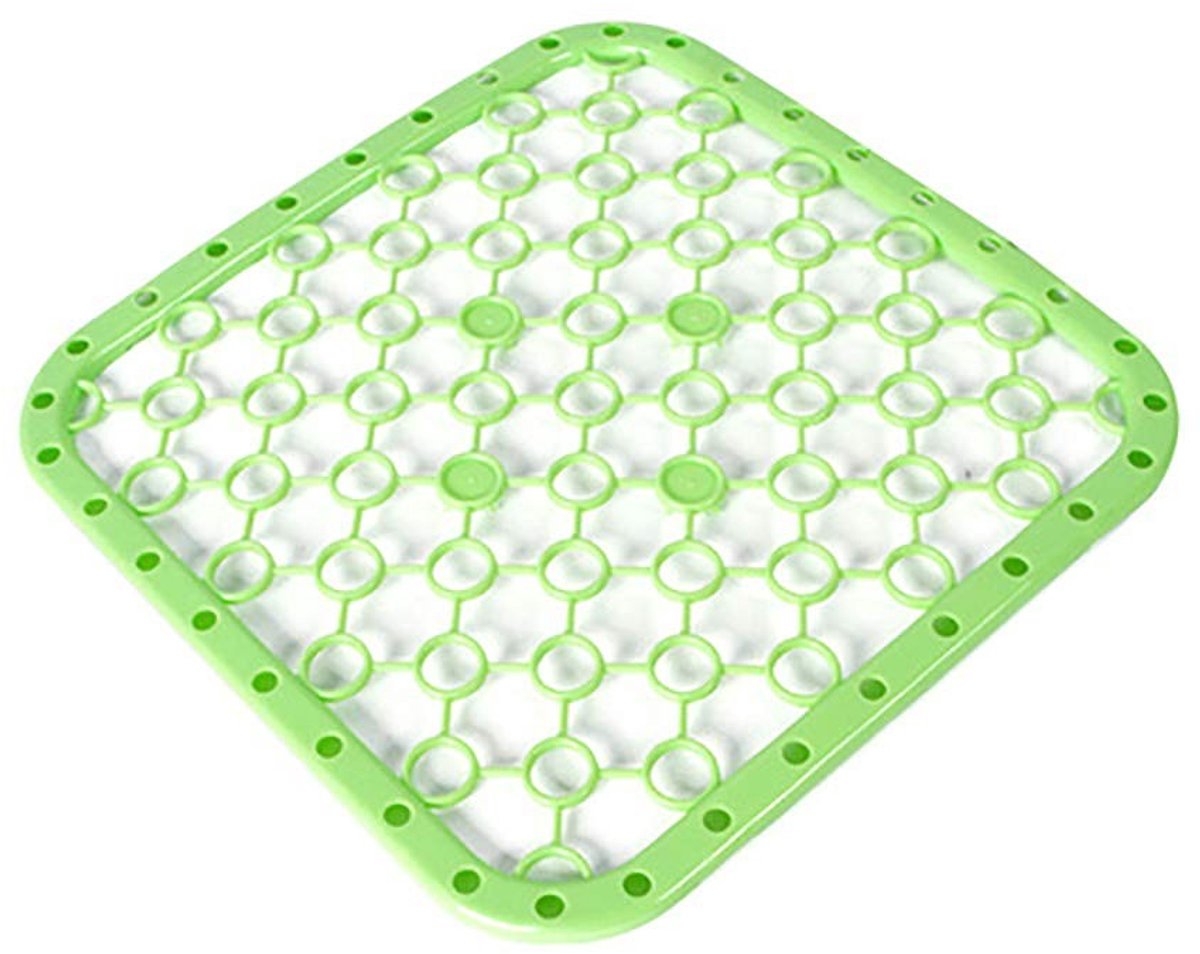 Dailygoods - Dailygoody - Keukenspoelmat - Antislip afvoermat - Beschermt gootsteen en servies - Groen - Praktische afvoermat - Geschikt voor alle gootstenen - Vie