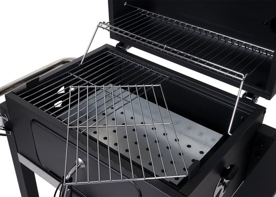 Barbecuetrolley MCW-K93, houtskool barbecue staander BBQ tuinbarbecue met deksel planken, staal, 110x100x51cm zwart van MCW — afbeelding 3
