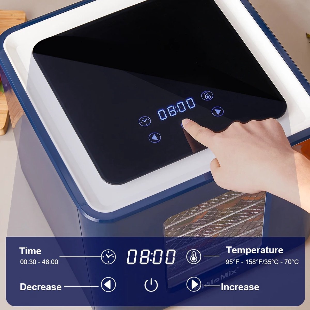 Déshydrateur puissant Biolomix 240W en acier inoxydable - Air du Japon