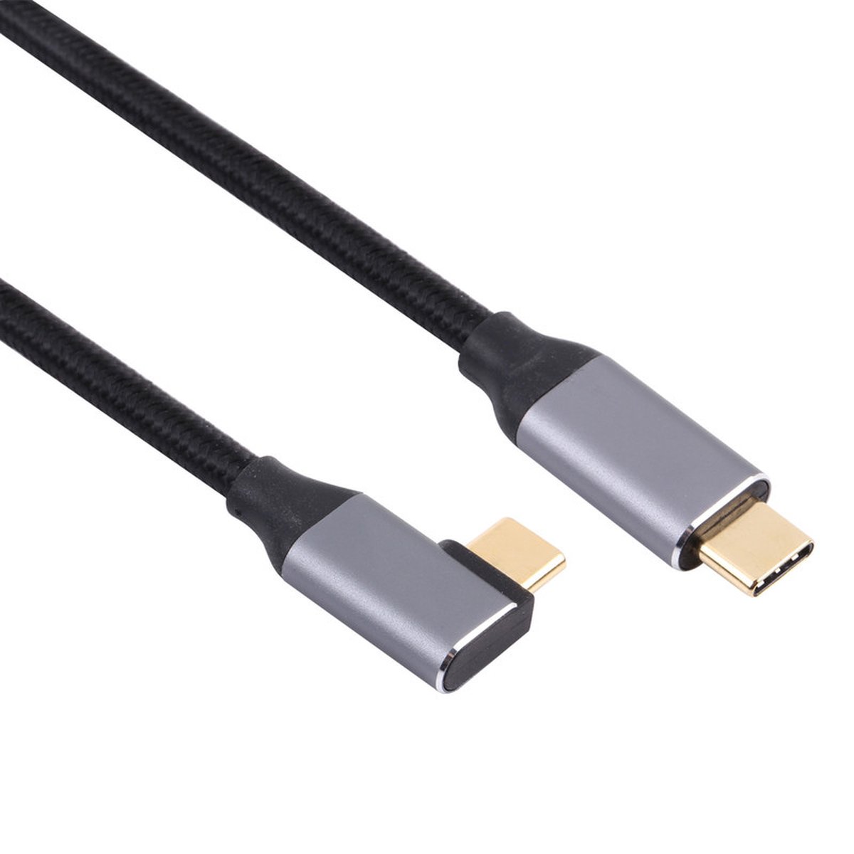 USB-C naar USB-C kabel haakse hoek 50 cm 100W opladen 10 Gbps data voor laptop MacBook zwart - Afbeelding 4