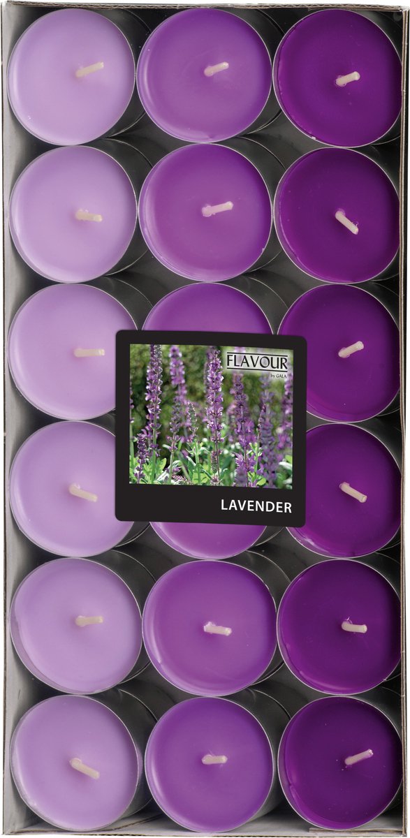 Conpax Geur theelichtjes/waxinelichtjes - Mega pack - 36x - Lavender aroma - 4,5 branduren