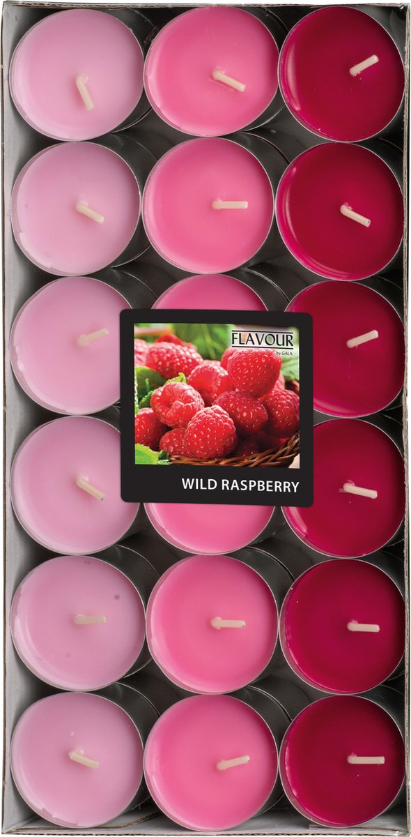 Conpax Geur theelichtjes/waxinelichtjes - Mega pack - 36x - Wild Raspberry aroma - 4,5 branduren