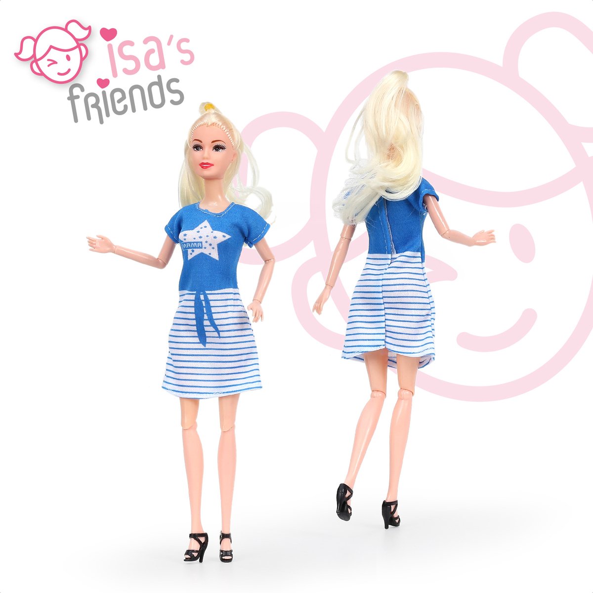 Isa's Friends® Poppenkleertjes - 5 Outfits voor modepoppen - Setje 'Mila' - Geschikt voor Barbie — afbeelding 10