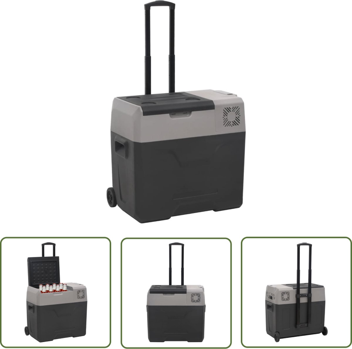The Living Store Draagbare Koelbox - 40L - Grootte- 61x37.5x48-67cm - Efficiënte koeling - Autokoelbox met dubbele modus - Accubescherming - Anti-trillingsontwerp - Draagbaar