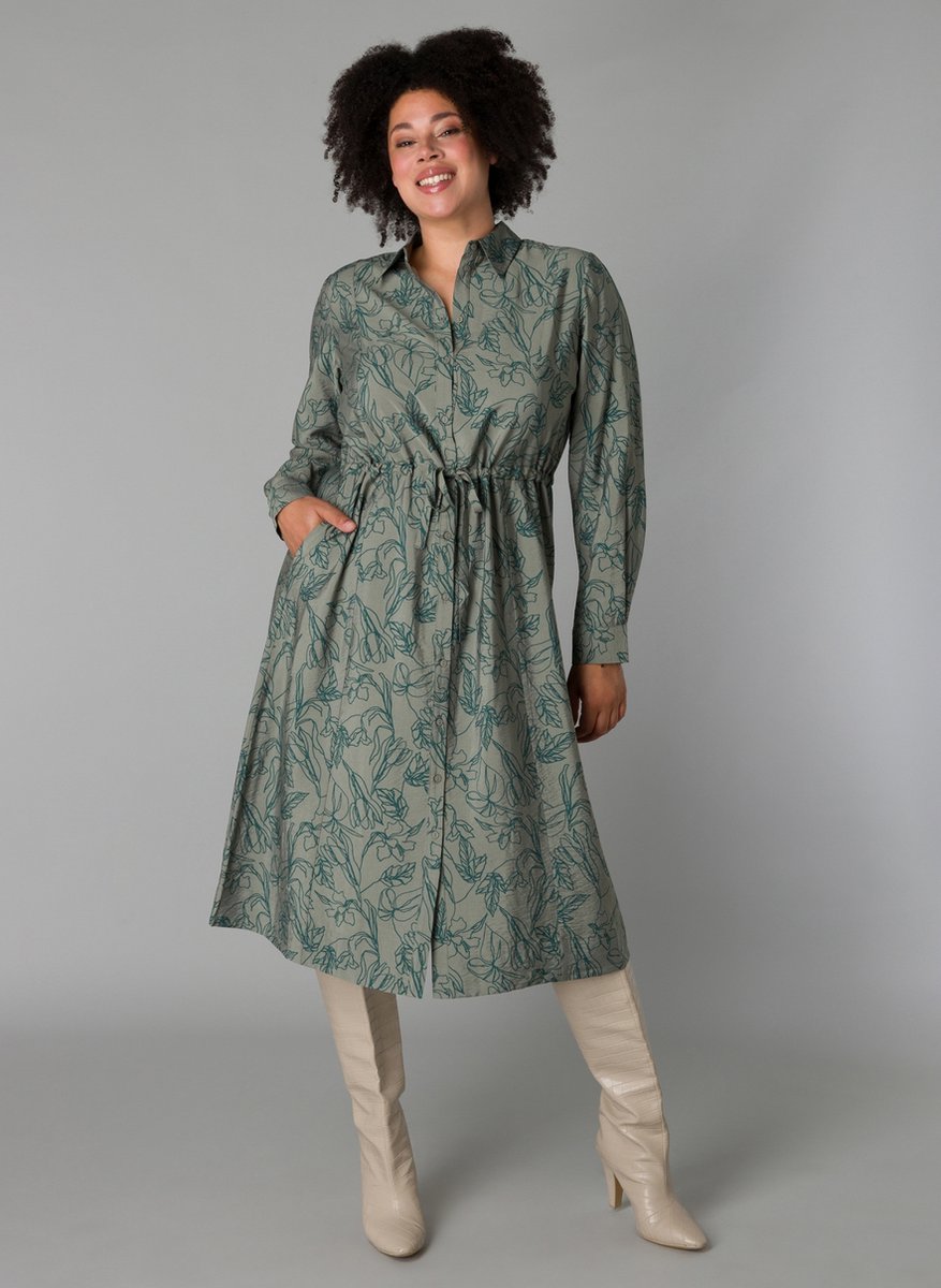 YESTA Sari One pieces - Greyed Army/Dark Pin - maat X-0(44)