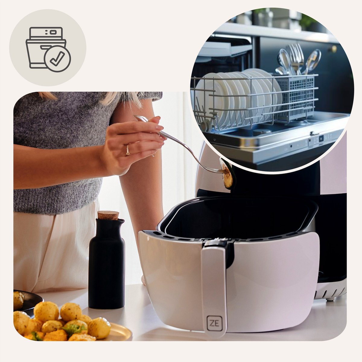 Zeegma KNAPPER GRAND Airfryer XXL met 2 Lades - afbeelding 2