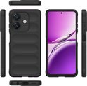 Zwarte telefoonhoesjes, met ribbelpatroon en beschermende randen.