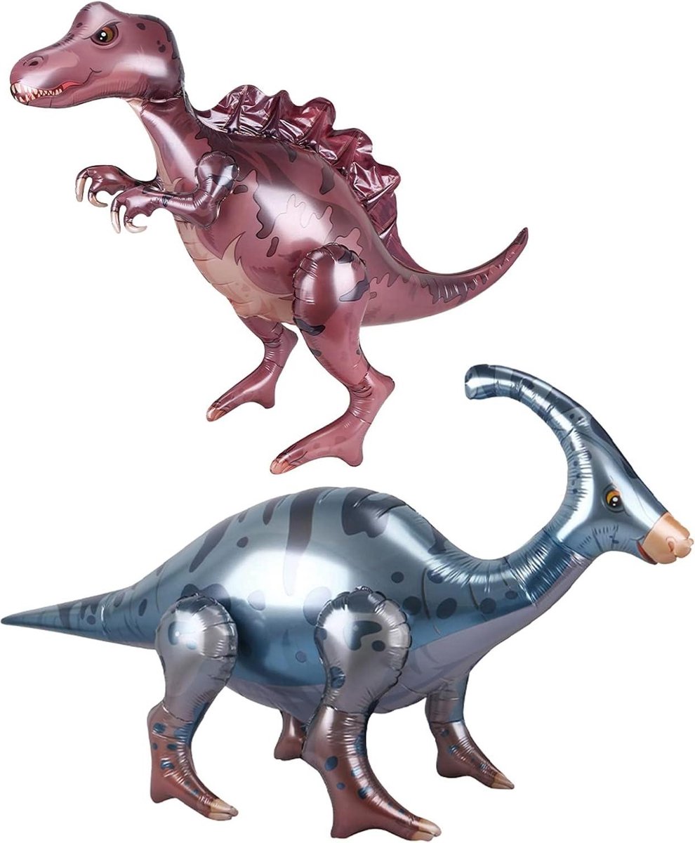 Goedkoopste 3D-papieren dinosaurusballonnen - Zelfstabiel - Opblaasbaar - Verjaardagsfeest en babyshower - 2 stuks