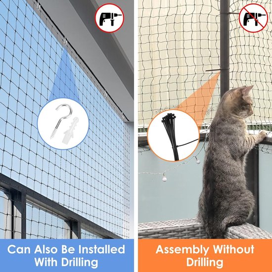 Tatamiyya Katzennetz für Balkon, 10x3m Katzennetz