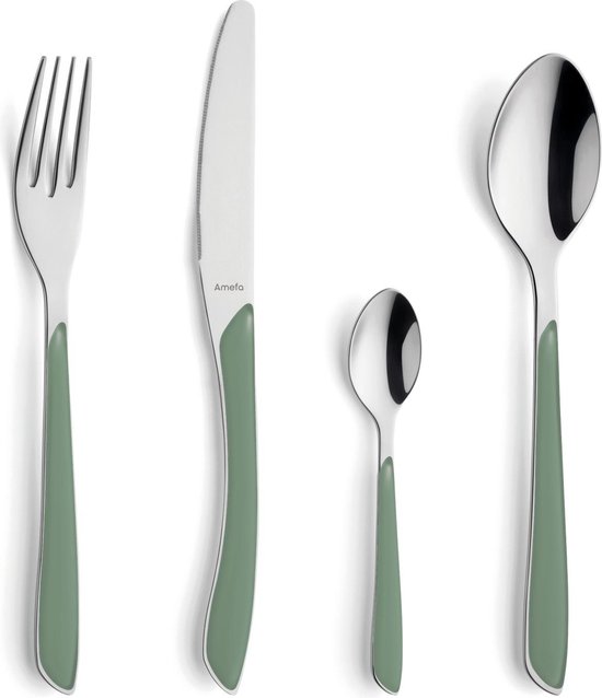 Amefa Eclat Vert Clair Mat - Ménagère 24 pièces - 6 personnes
