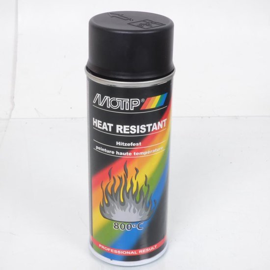 Bombe de peinture Motip pour Auto Noir mat 800° / 400ml / M04031 Neuf