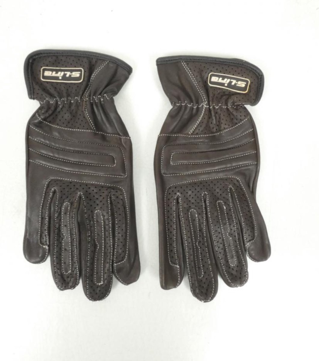 Paire Gant moto cuir marron été S-Line pour homme / femme Taille S GAN200S Neuf