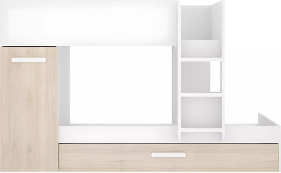 Vente-unique Stapelbed hout natuurlijk licht 90 x 190 cm