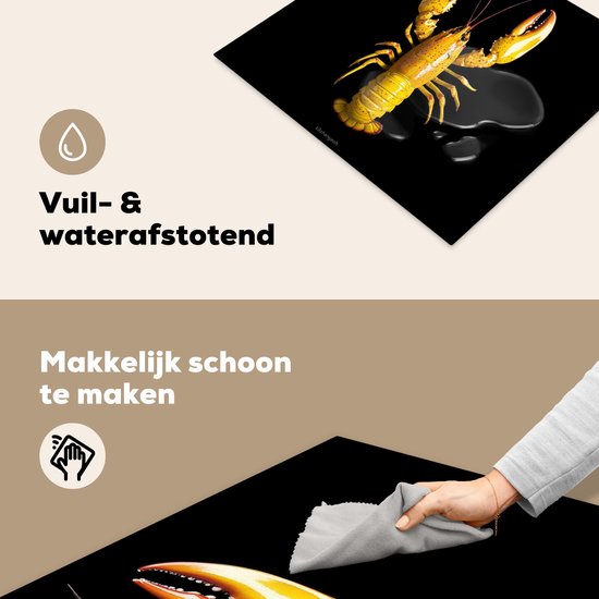 KitchenYeah® Protection plaque induction 59x52 cm - Cancer - Jaune - Abstrait - Homard - Protege plaque de cuisson - Couvre plaque induction - Protecteur d'induction - Cuisine
