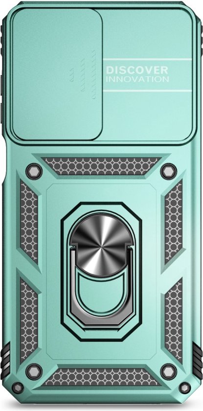 Coverup Ring Kickstand Couverture arrière avec Shield d'appareil photo adapté à la coque Samsung Galaxy A35 - Vert