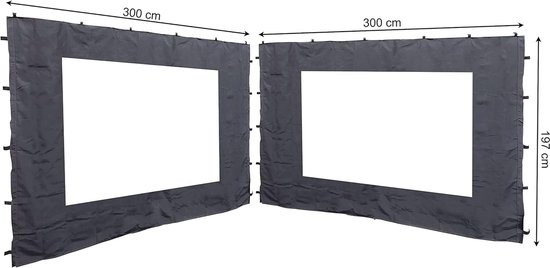 QUICK STAR | 2 Seitenteile Mit PVC Fenster Für Lounge Pavillon Sahara 4x4m Seitenwand Sand