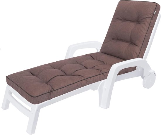 Jildou ligkussen voor tuin loungestoel gebroken wit - 197 x 55 cm