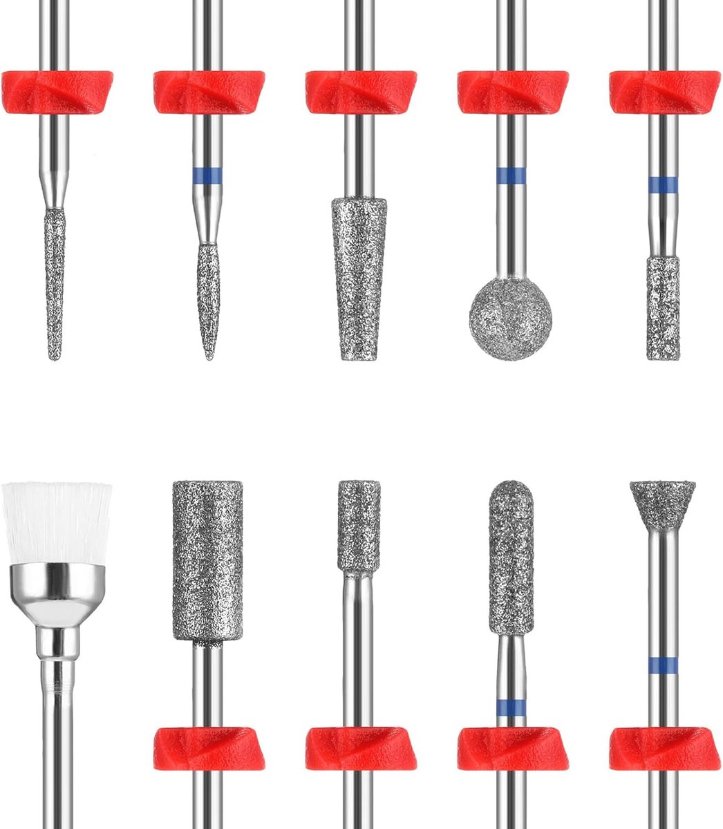 Goedkoopste 10 Stuks Professionele Keramische Nagelfrees en Nagelboorset voor Manicure en Pedicure