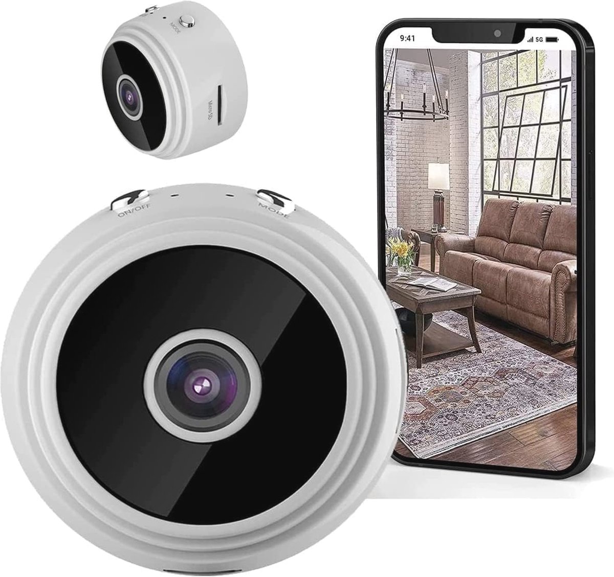 Draadloze Mini Spy Camera 1080P Full HD met Audio en Video, Verborgen Beveiligingscamera met Nachtzicht en Bewegingsdetectie