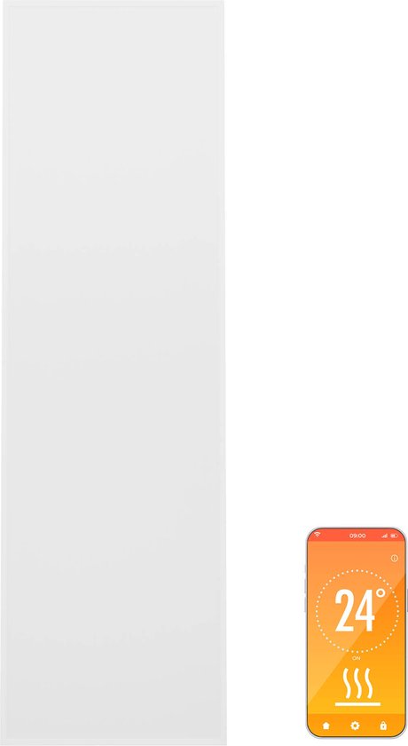 Klarstein Infrarood Verwarming Met Thermostaat - 320W Elektrische Verwarming - Smart Home Infrarood Verwarming Voor Wandmontage - Ir Met App-Bediening & Detectie Open Ramen - Co2-Vrij - Wit