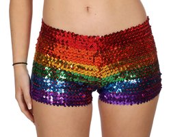 Hotpants Pailletten Regenboog Discorama Vrouw