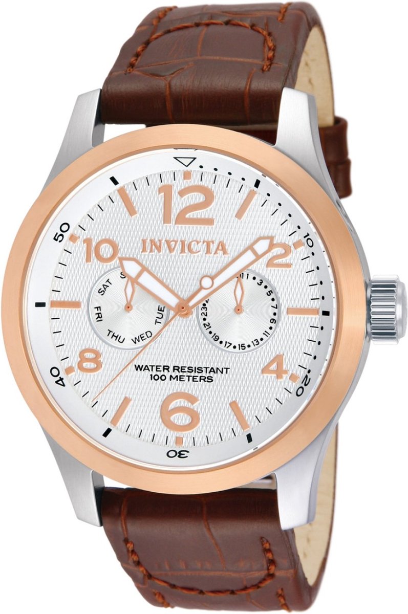 Invicta I-Force 13010 Heren Horloge - Waterdicht - Analoog - Quartz Uurwerk - Roestvrij Staal met zilveren Wijzerplaat - 48mm