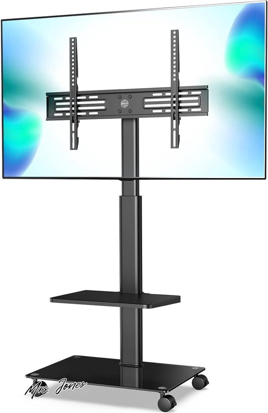 Maclean MC-793 - Monitorstandaard Op Wielen - Statief - PC Houder Trolley Voor De Monitor Ideale Stand Up Werkplek