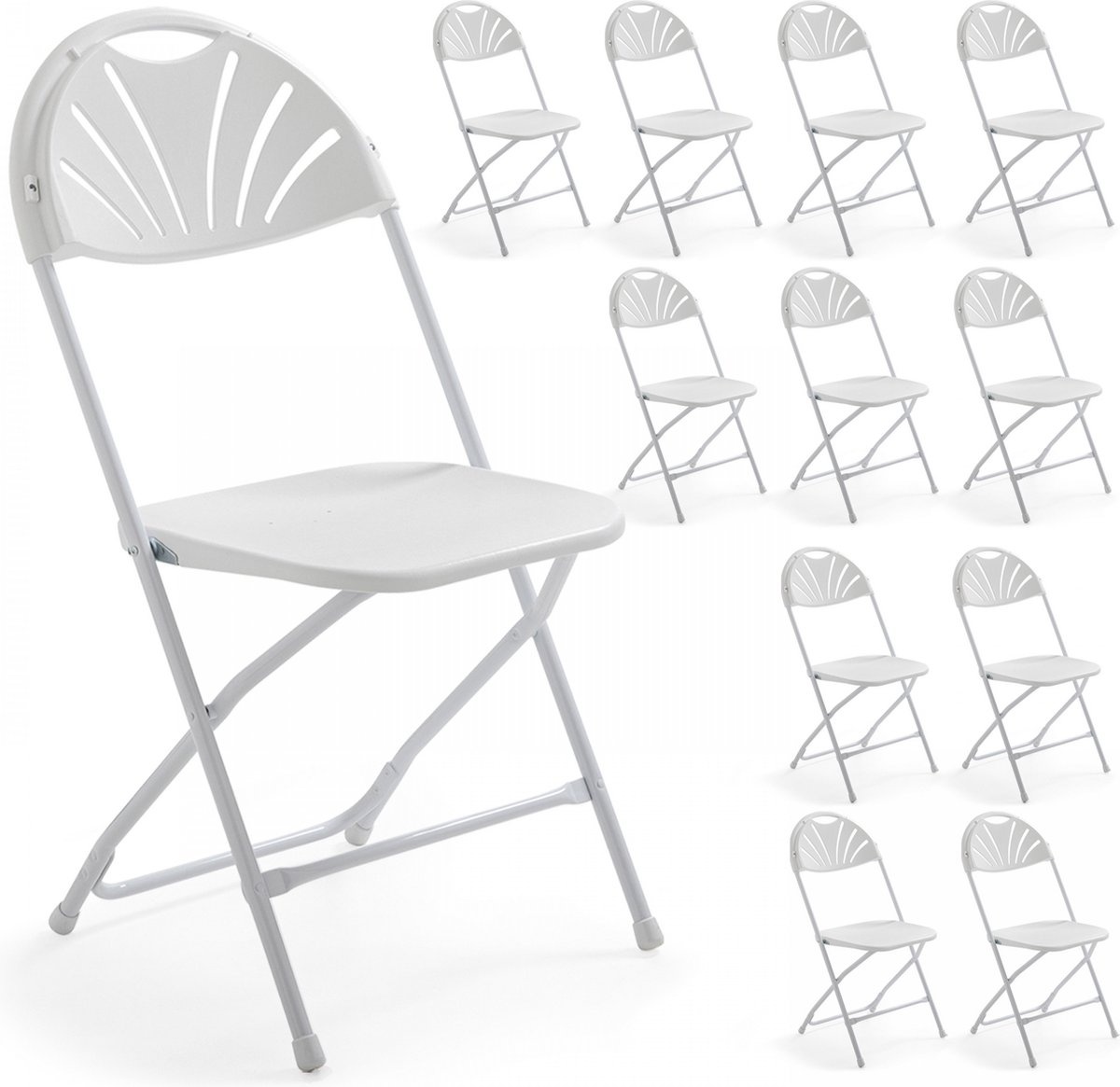 Oviala - 12 opengewerkte inklapbare ontvangststoelen - REKKEM