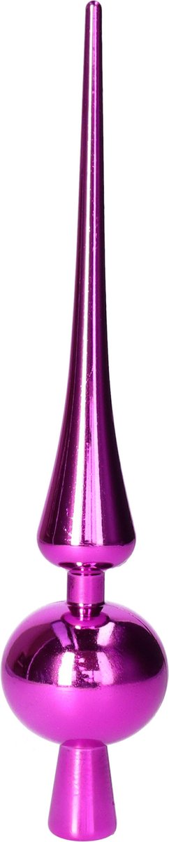 Christmas Decoration Kerstboom piek - fuchsia roze - 29,5 cm - kunststof - glans -kerstpiek
