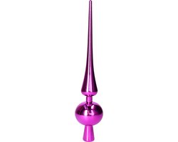 Christmas Decoration Kerstboom piek - fuchsia roze - 29,5 cm - kunststof - glans -kerstpiek