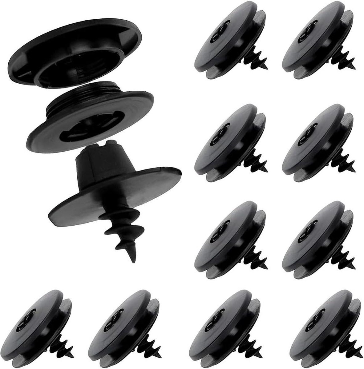 Autovloermatten clips bevestigingsclips - universele automatten - autotapijten - zwart - 10 stuks
