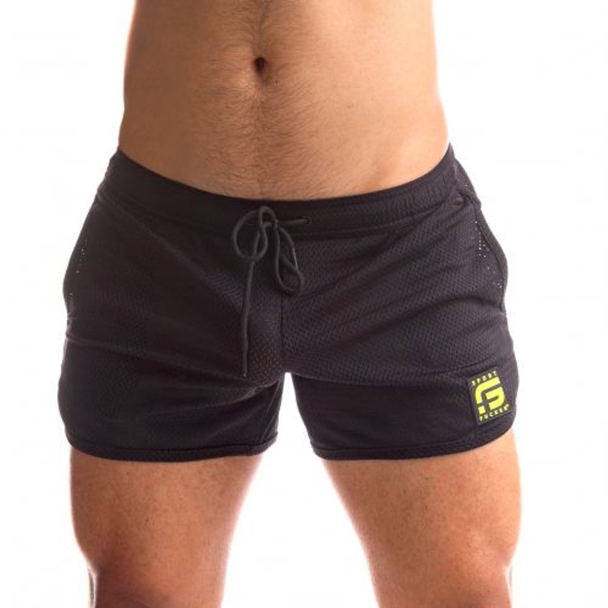 Sport Fucker - Jersey - Semi-transparante Mesh Short - Zwart XXL
