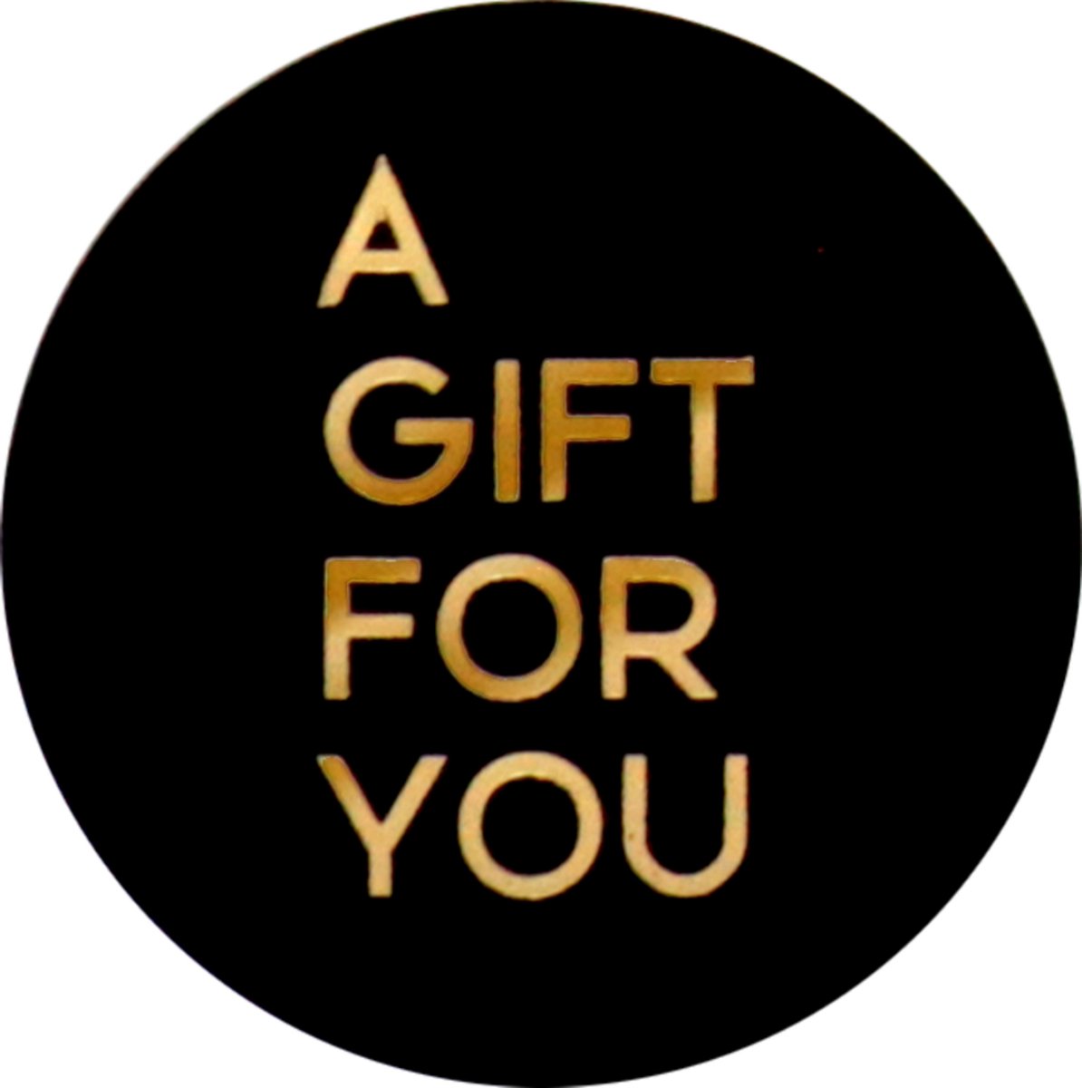 Etiket | papier | A gift for you | ∅40mm | zwart/goud | rol à 500 stuks