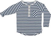 Ebbe - shirt - gestreept -  Offwhite/blue - Maat 116