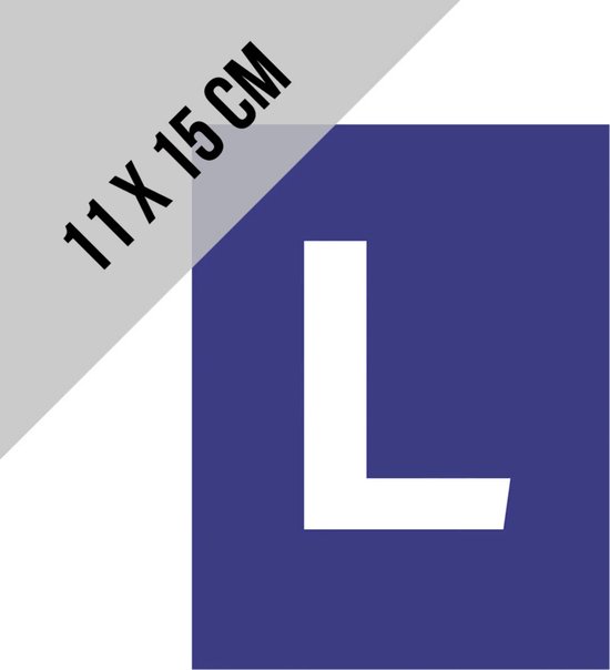 Icône/aimant (grand) | Étudiant "L" | 11 x 15 centimètres | Signe L | Plaque L | Permis de conduire | Auto-école | Facile à retirer | 1 pièce
