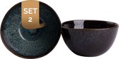 Palmer - Schaal - Kom - Eccentric - 85 cl - 15 cm - Blauw - Stoneware - Schalenset - 2 stuks