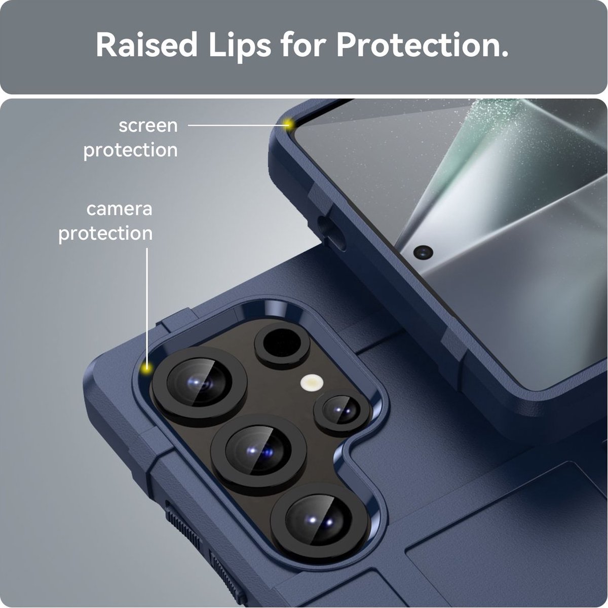 Mobigear Hoesje geschikt voor Samsung Galaxy S25 Ultra Telefoonhoesje Flexibel TPU | Mobigear Rugged Shield Backcover Shockproof | Schokbestendig Galaxy S25 Ultra Telefoonhoesje | Anti Shock Proof - Blauw