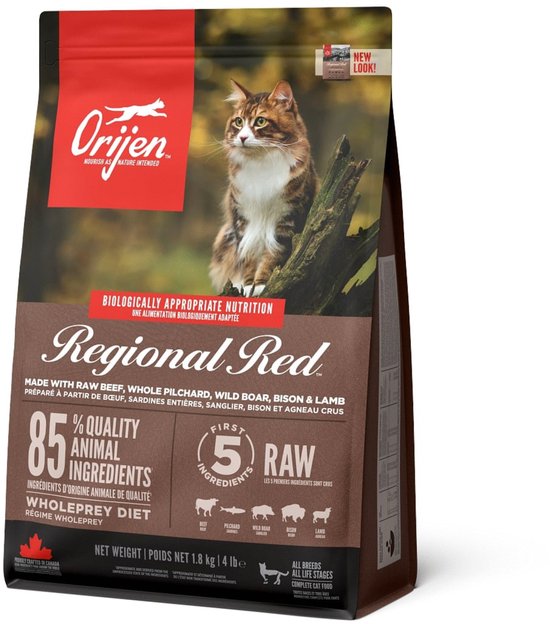 Orijen Whole Prey Regional Red Cat - Rund & Zwijn - Kattenvoer - 1.8 kg