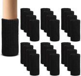 Sortley Chaussettes de chaise – Protections de pieds de chaise – 24 pièces – Chaussettes de chaise Zwart – Protection de sol – Cache-jambes pour chaises – Chaussettes de chaise – Chaussettes en Feutrage pieds de Pieds de chaise