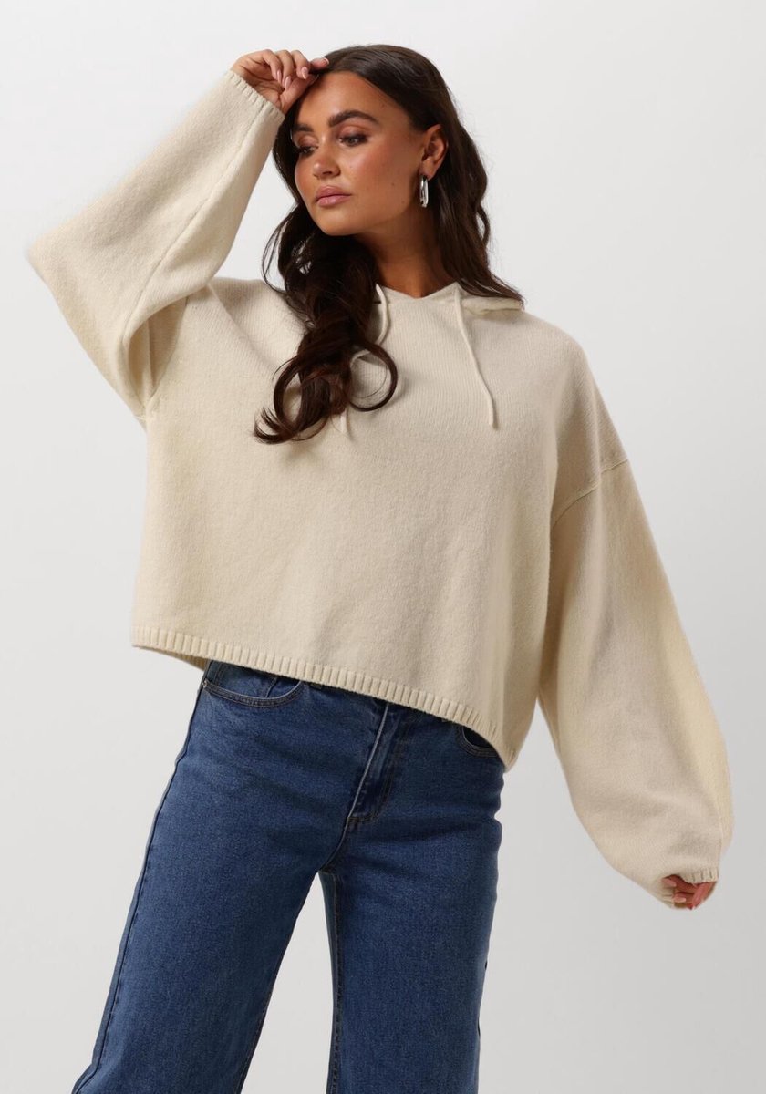 EDITED Eliza Hoody Truien & vesten Dames - Sweater - Hoodie - Vest- Ecru - Maat 38