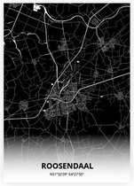 Roosendaal plattegrond - A2 poster - Zwarte stijl