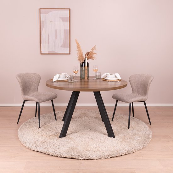 Table à Manger Ronde "Austin" 120cm Gris