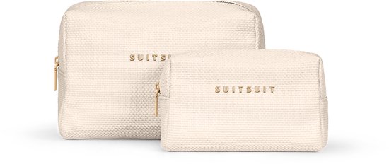 SUITSUIT Toilettas Dames - Toilettassen set - Toilettas etui - Make up organizer set - Make up tasje - Fab Seventies Beauty Set - Beige