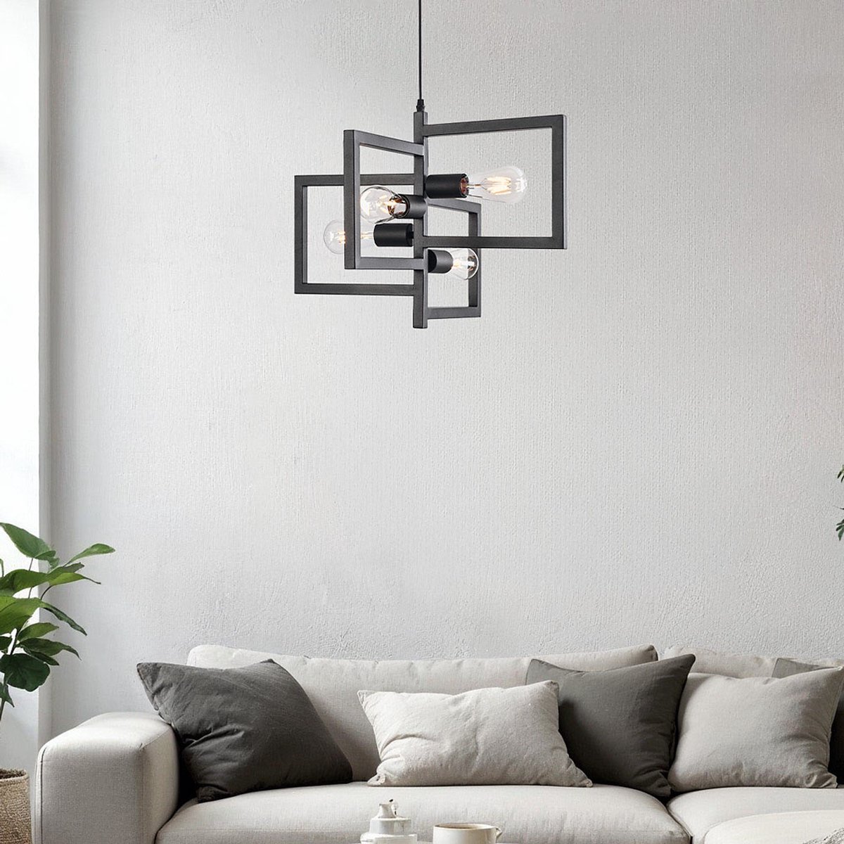 LumenXL Industriële hanglamp metalen constructie 4-lichts - Madrid