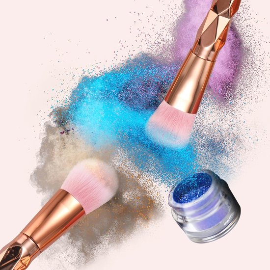 Gouden Make-upborstels Set van 10 - Luxe en Zachte Kwasten voor Oogschaduw, Blush en Foundation van Goud — afbeelding 5