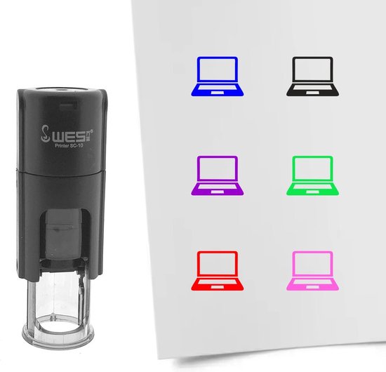 CombiCraft Stamp ordinateur portable 10mm rond encre verte - par 1 pièce